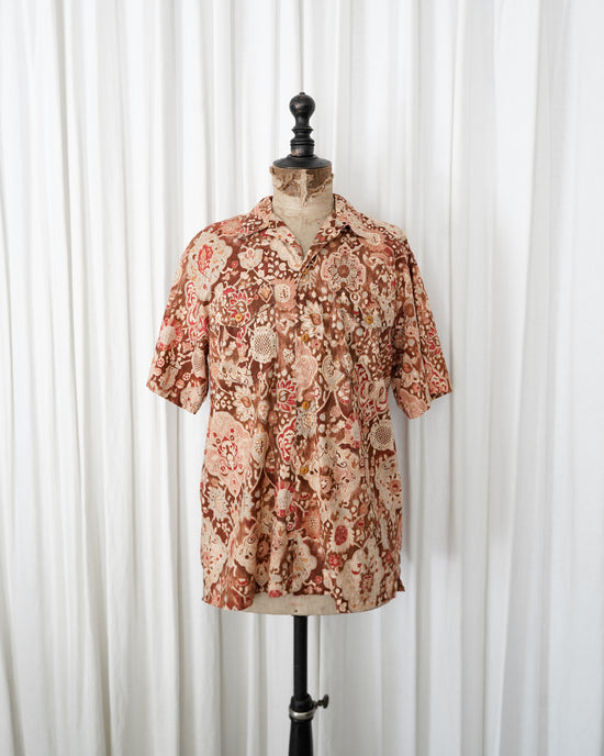 90s RALPH LAUREN COUNTRY Persian Paisley Cotton Open Collar Shirt