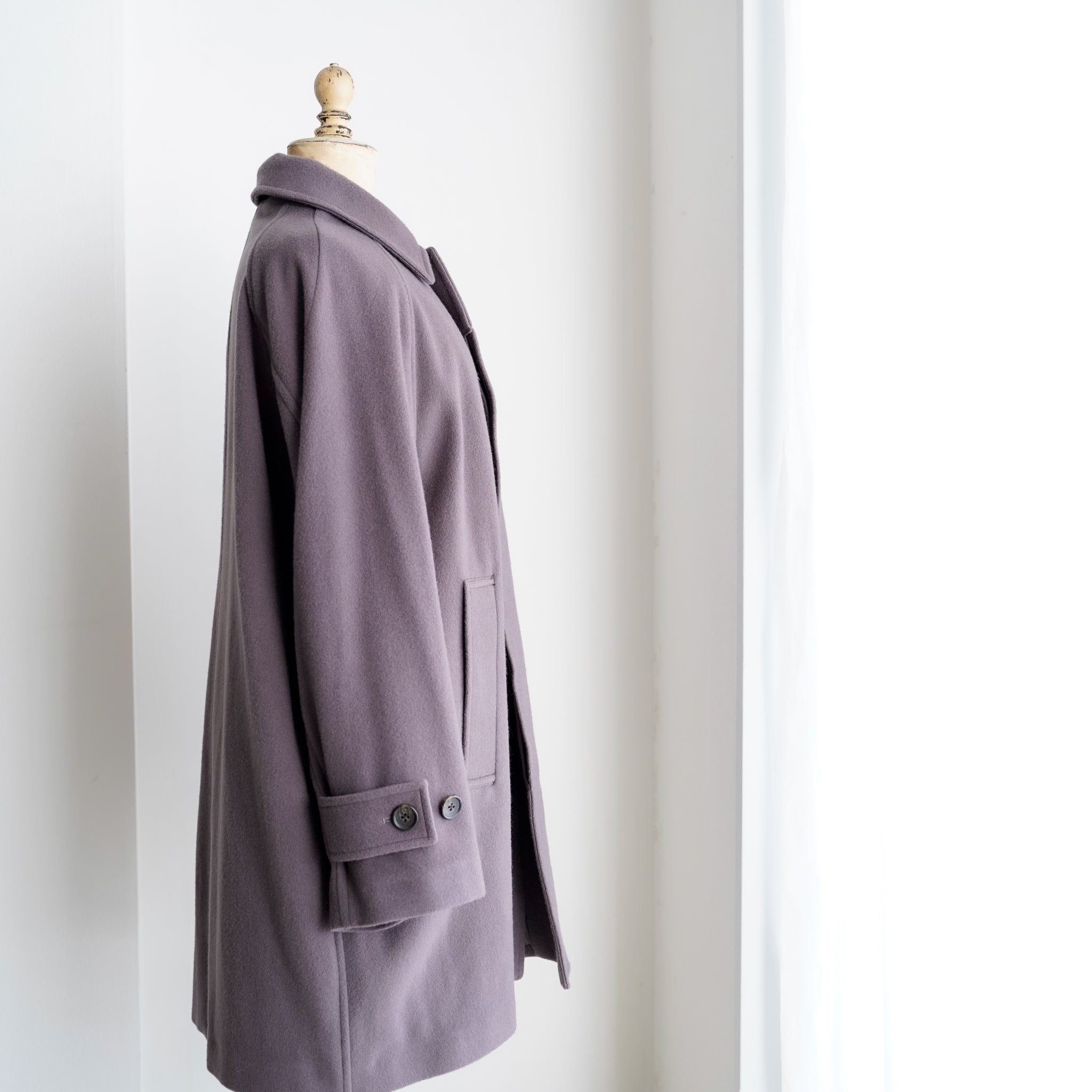 Wool Stain Collar Half Coat – Maison ma Maniere