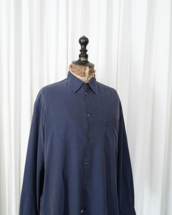 JIL SANDER Navy Silky Poplin Shirt Made in Italy