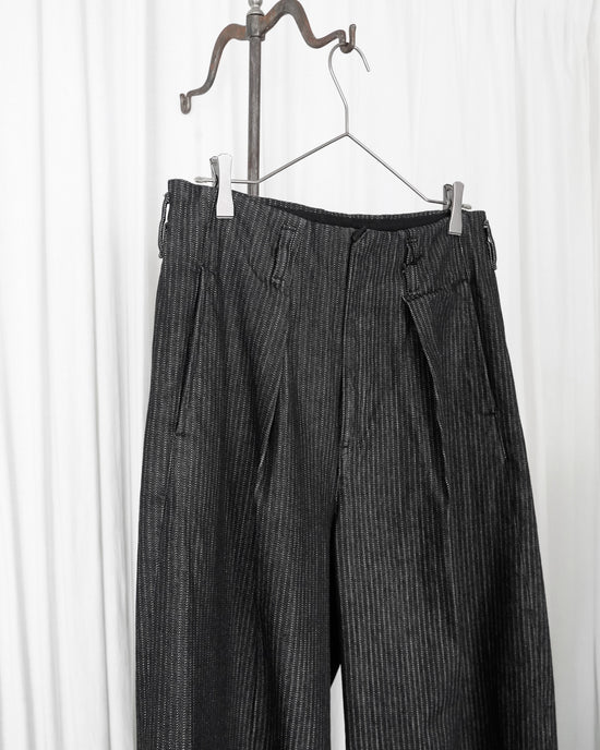 Saby TUCK-BAGGY TYPE3-Stripe Jacquard Denim One Wash-