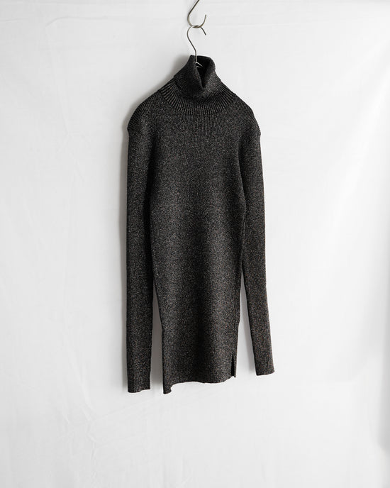 GLITTER RIBBED -KNIT TURTLENECK