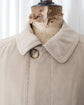 80s HERMÈS Paris "Big Tag" Peach Skin Balmacaan Coat Made in France