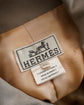 80s HERMÈS Paris "Big Tag" Peach Skin Balmacaan Coat Made in France