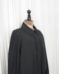 90s HERMES PARIS LEATHER TRIMMED CUFFS & ZIP POCKET BALMACAAN COAT MADE IN FRANCE