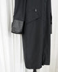 90s HERMES PARIS LEATHER TRIMMED CUFFS & ZIP POCKET BALMACAAN COAT MADE IN FRANCE