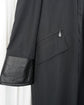 90s HERMES PARIS LEATHER TRIMMED CUFFS & ZIP POCKET BALMACAAN COAT MADE IN FRANCE