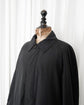 90s HERMES PARIS LEATHER TRIMMED CUFFS & ZIP POCKET BALMACAAN COAT MADE IN FRANCE