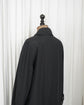 90s HERMES PARIS LEATHER TRIMMED CUFFS & ZIP POCKET BALMACAAN COAT MADE IN FRANCE