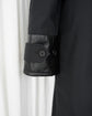 90s HERMES PARIS LEATHER TRIMMED CUFFS & ZIP POCKET BALMACAAN COAT MADE IN FRANCE