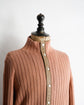 HERMES Made in ITARY Snap button high neck knit jacket