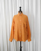 90s HERMÈS Paris  Iconic Hermès Orange Linen B.D Shirt with Crest Embroidery Made in France