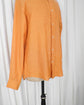 90s HERMÈS Paris  Iconic Hermès Orange Linen B.D Shirt with Crest Embroidery Made in France