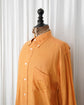 90s HERMÈS Paris  Iconic Hermès Orange Linen B.D Shirt with Crest Embroidery Made in France