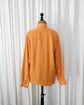 90s HERMÈS Paris  Iconic Hermès Orange Linen B.D Shirt with Crest Embroidery Made in France