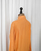 90s HERMÈS Paris  Iconic Hermès Orange Linen B.D Shirt with Crest Embroidery Made in France