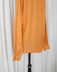 90s HERMÈS Paris  Iconic Hermès Orange Linen B.D Shirt with Crest Embroidery Made in France