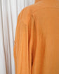 90s HERMÈS Paris  Iconic Hermès Orange Linen B.D Shirt with Crest Embroidery Made in France