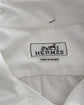 90s HERMÈS Paris  Open Collar Short Sleeve Cotton Shirt  Made in France