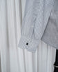 90s HERMÈS Paris  Star Mark Grid Jacquard Serie Button Cotton B.D Shirt Made in France