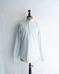 HERMES Made in France Serie button Blue stripe shirt