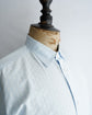 HERMES Made in France Serie button Blue stripe shirt