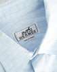 HERMES Made in France Serie button Blue stripe shirt