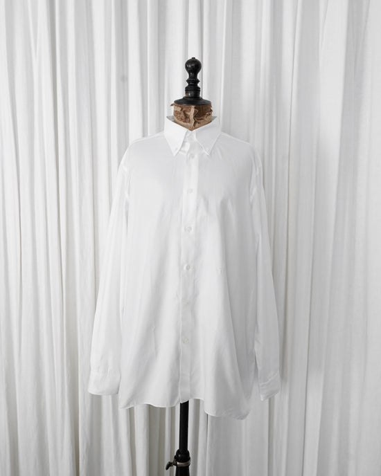 90s HERMÈS Paris  "CHEMISES SUR MESURE" Serie Button Cotton Jacquard Shirt  Made in France