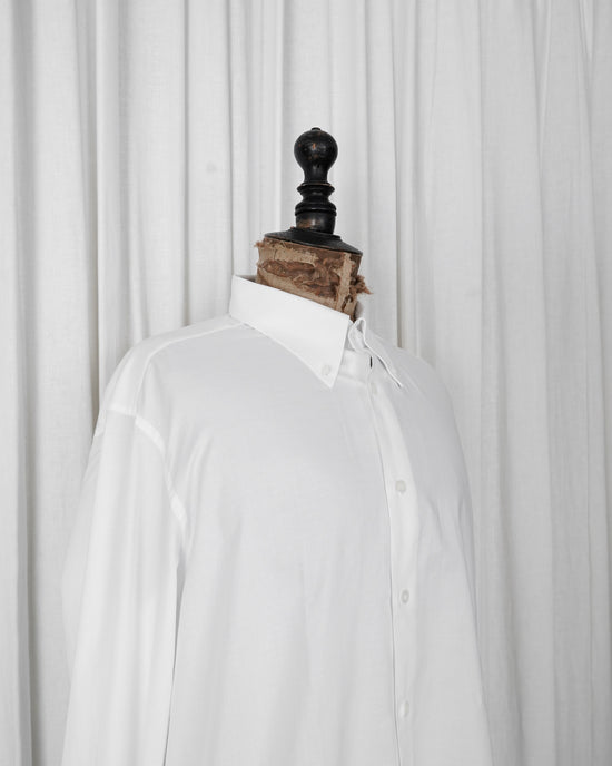 90s HERMÈS Paris  "CHEMISES SUR MESURE" Serie Button Cotton Jacquard Shirt  Made in France