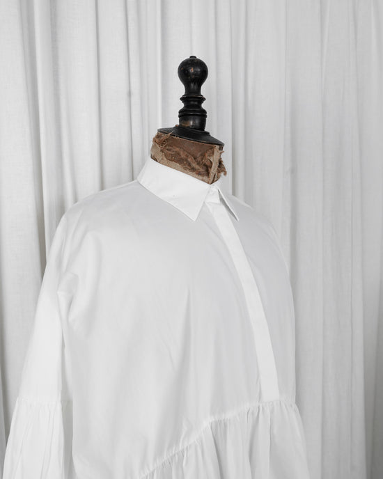 CECILIE BAHNSEN  Cotton Ribbon Cuff Peplum Blouse