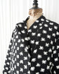 ASPESI Cut Jacquard Dot Asymmetric No Collar Coat Made in ITARY