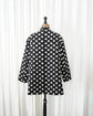 ASPESI Cut Jacquard Dot Asymmetric No Collar Coat Made in ITARY