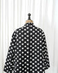 ASPESI Cut Jacquard Dot Asymmetric No Collar Coat Made in ITARY