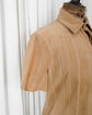 90s HERMÈS PARIS  Lambskin Suede Stripe Stitched Shirt Made in France