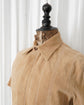 90s HERMÈS PARIS  Lambskin Suede Stripe Stitched Shirt Made in France