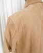 90s HERMÈS PARIS  Lambskin Suede Stripe Stitched Shirt Made in France