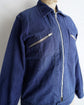French Vintage Blue work cotton jacket