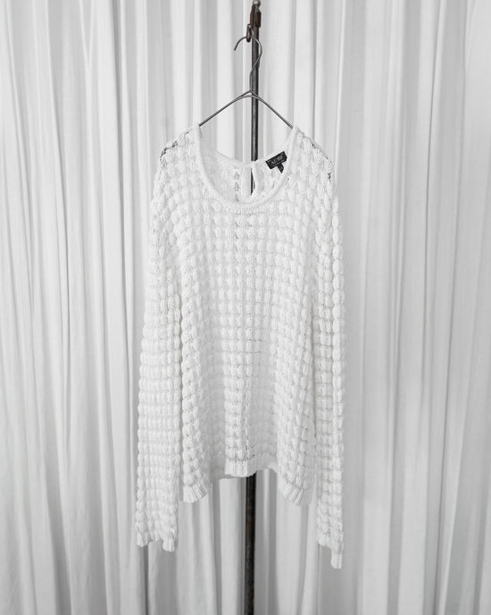 90s ARMANI JEANS Crochet Loose U Neck Knit