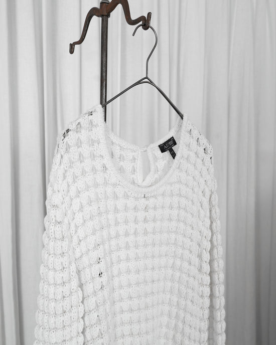 90s ARMANI JEANS Crochet Loose U Neck Knit
