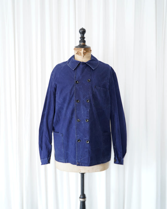 French Vintage Cotton Twill Double Breasted Jacket