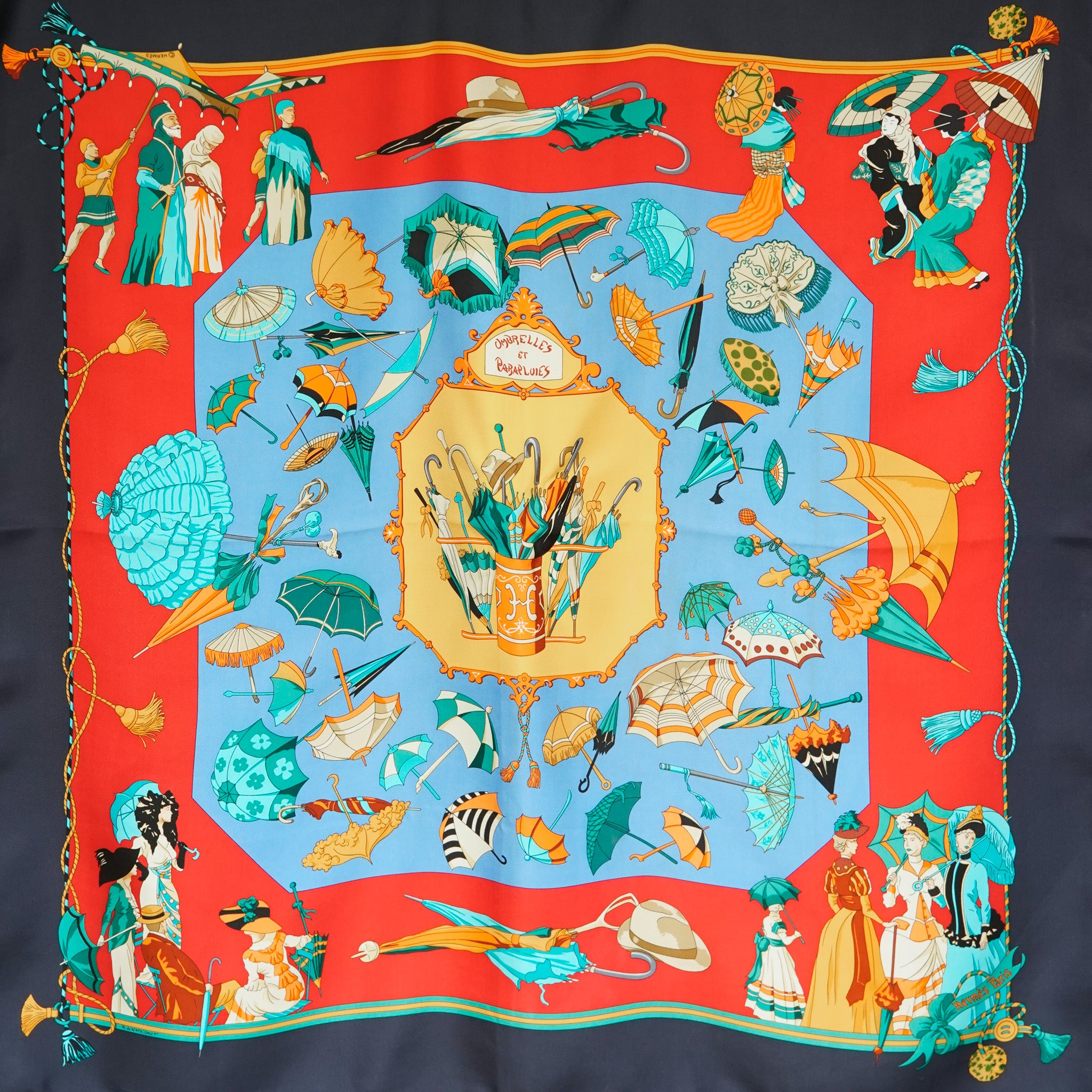 エルメススカーフ カレ90 シルクOMBRELLES ET PARAPLUIES HERMES カレ90 