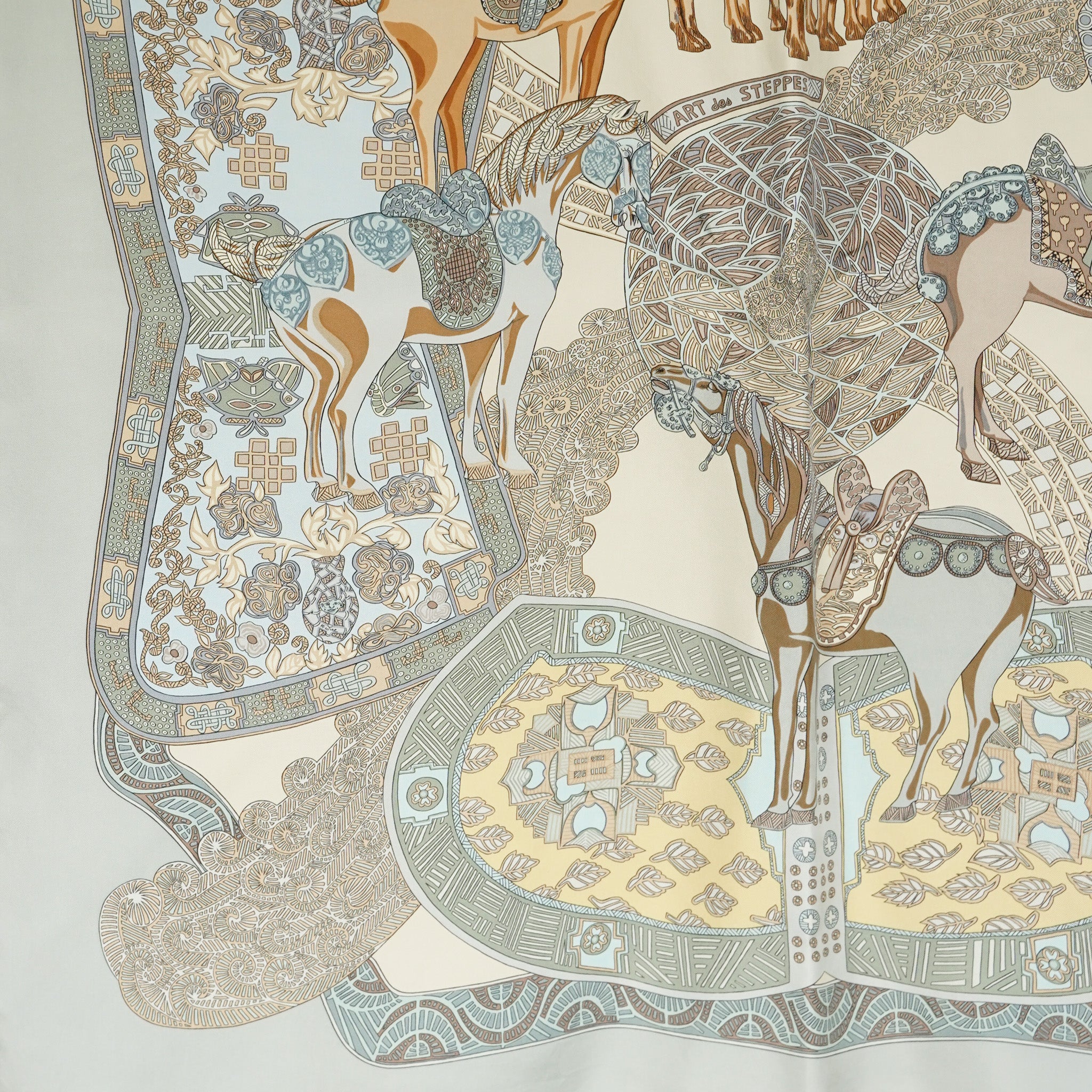 MARYエルメス　シルク　カレ90 スカーフ　ART des STEPPE wigggy_care90-17