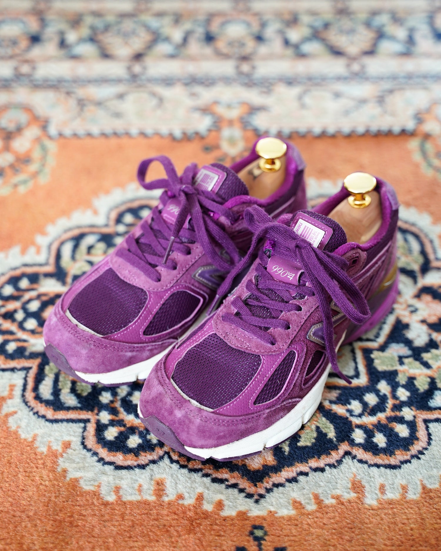 Purple New Balance 990 V4 On Feet New Balance 990 V4 Foot Locker 2025