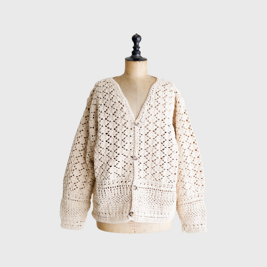 Crochet Cotton Cardigan "Solid" A