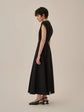 AKIRANAKA Sesilia asymmetry panel dress BK