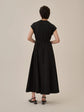 AKIRANAKA Sesilia asymmetry panel dress BK
