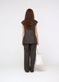 AMOMENTO linen curved vest