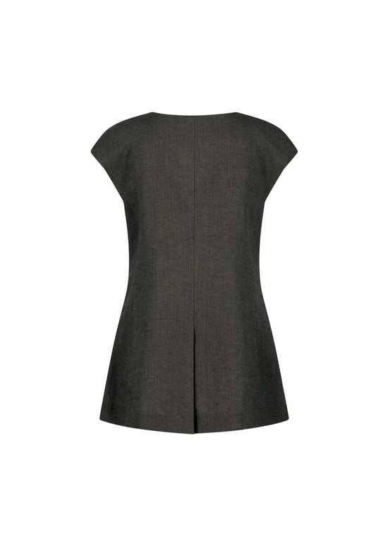 AMOMENTO linen curved vest