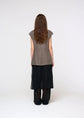 AMOMENTO linen curved vest