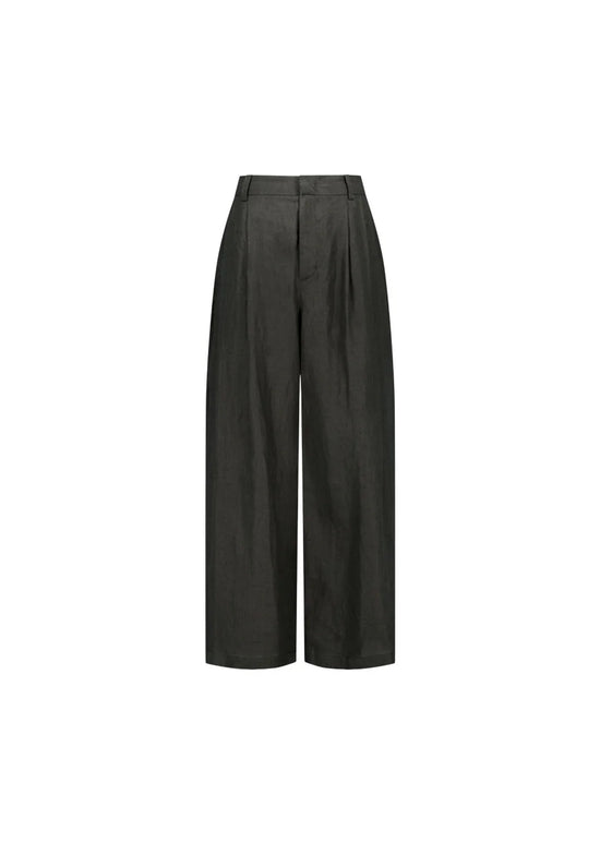 AMOMENTO linen two tuck wide pants