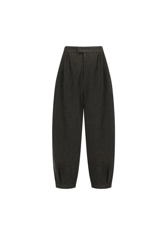 AMOMENTO mens wool shirring pants